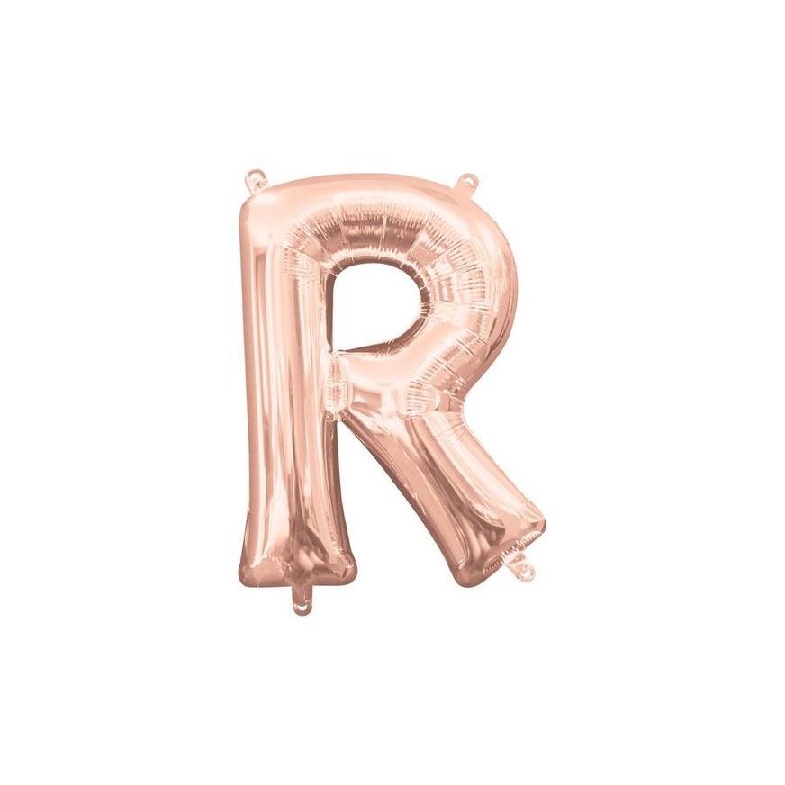 13in Air-Filled Rose Gold Letter Balloon (R)